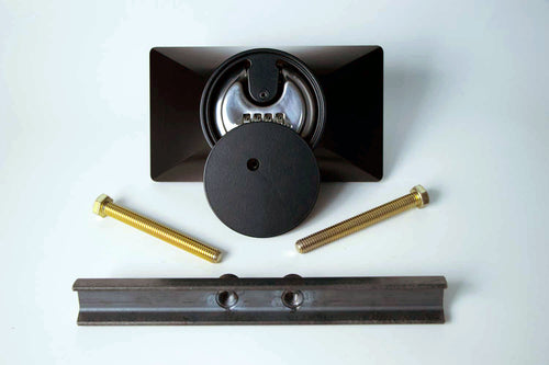 Brown Light Pole Defender locking hand hole cover